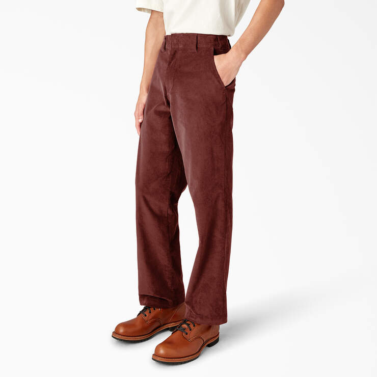 Regular Fit Corduroy Pants - Fired Brick (IK9) image number 3