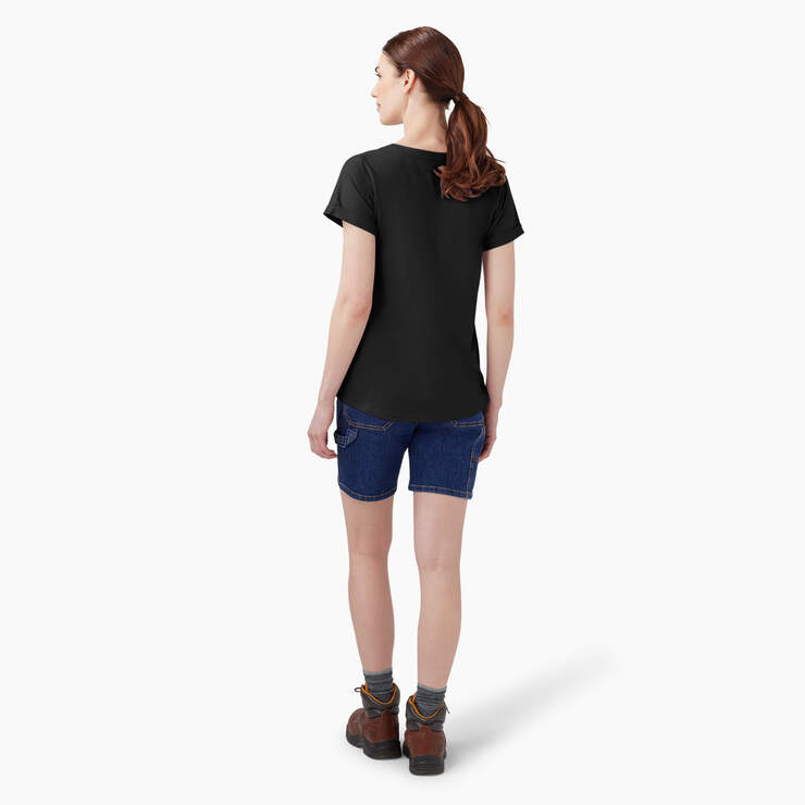 Women’s V-Neck T-Shirt - Black (KBK) image number 6