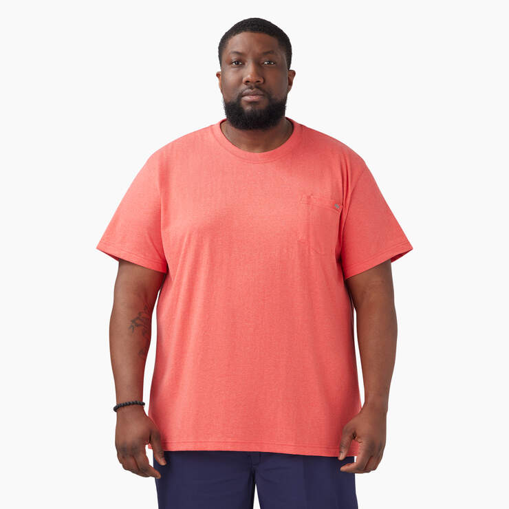 Heavyweight Heathered Short Sleeve Pocket T-Shirt - Coral Reef Heather (FCH) image number 5