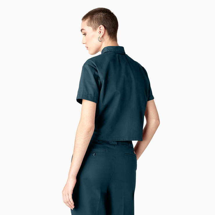 Women's Cropped Work Shirt - Reflecting Pond (YT9) image number 2