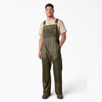 Waxed Canvas Double Front Bib Overalls - Moss Green (MS)