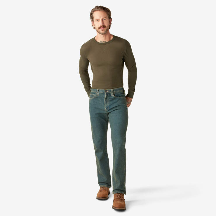 FLEX Relaxed Fit Carpenter Jeans - Heritage Tinted Khaki (THK) image number 5