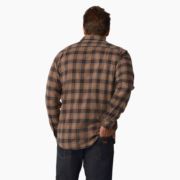 Dickies 1922 Long Sleeve Shirt - Rinsed Khaki and Gray Plaid &#40;RXKY&#41;