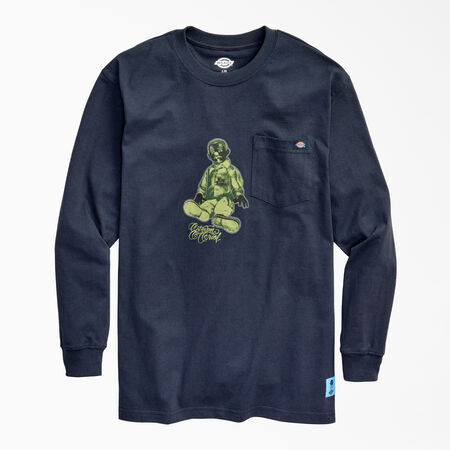 Estevan Oriol x Dickies Green El Triste Long Sleeve T-Shirt - Dark Navy &#40;DN&#41;