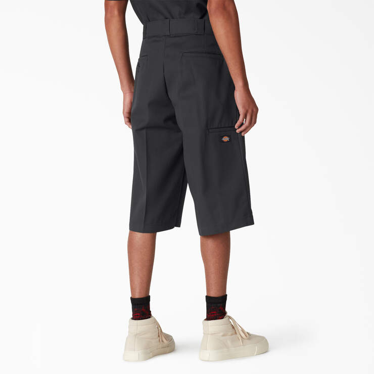 Loose Fit Multi-Use Pocket Work Shorts, 15" - Black (BK) image number 2
