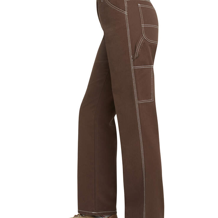 Dickies Girl Juniors' Relaxed Fit Carpenter Pants - Chocolate Brown (CB) image number 3