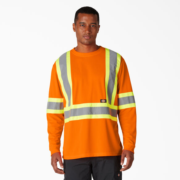 Hi Vis Safety Long Sleeve T-Shirt - ANSI Orange &#40;AO&#41;