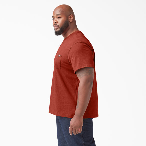 Heavyweight Heathered Short Sleeve Pocket T-Shirt - Rustic Red Heather &#40;RRH&#41;
