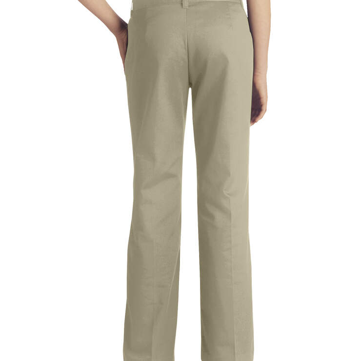 Juniors' Schoolwear Classic Fit Bootcut Leg Stretch Twill Pants - Desert Sand (DS) image number 2