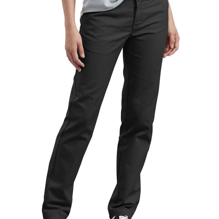 Women's Dickies '67 Slim Fit FLEX Pants - Black (BK) image number 1