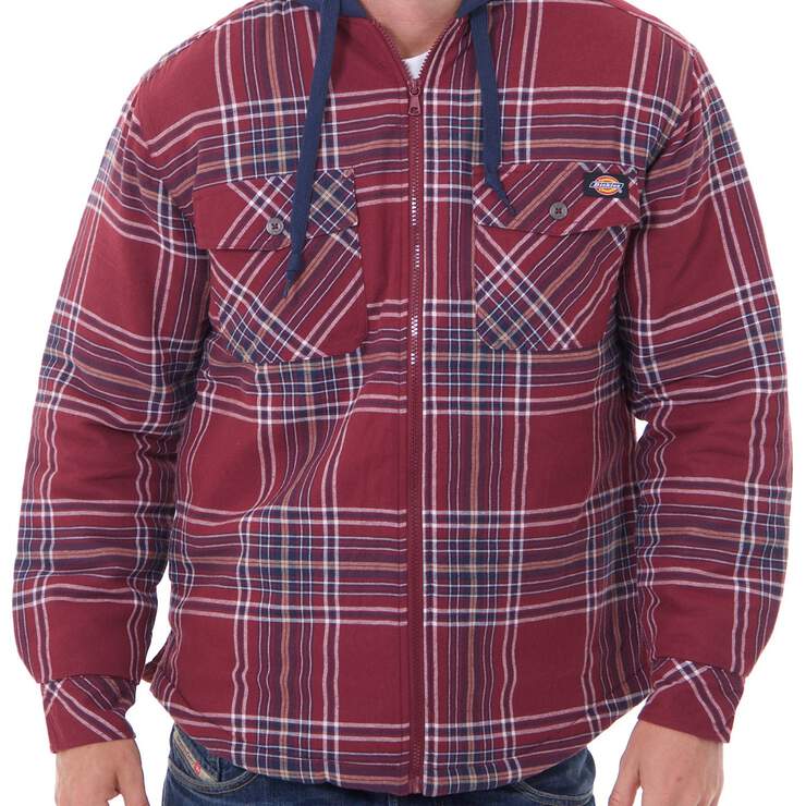 Men's Quilted Flannel Jacket - WINE / DESERT SAND (WND) image number 1