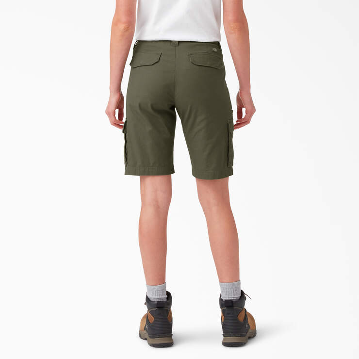 Women's Ripstop Cargo Shorts, 9" - Military Green (ML) image number 2
