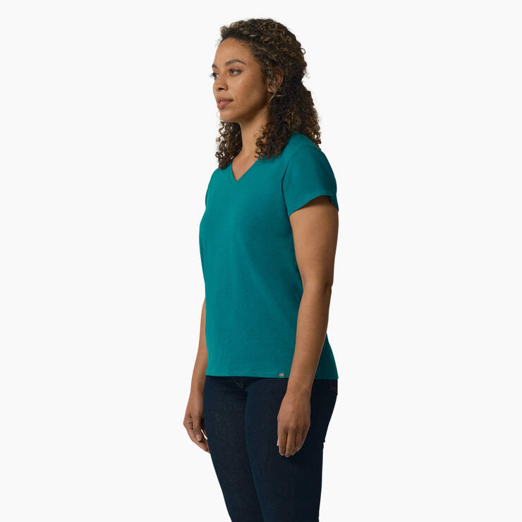Women's Short Sleeve V-Neck T-Shirt - Deep Lake (DL2) image number 3