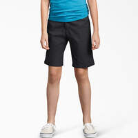 Girls' FlexWaist® Slim Fit Flat Front Shorts (Plus), 10.5 - 16.5 - Black (BK)