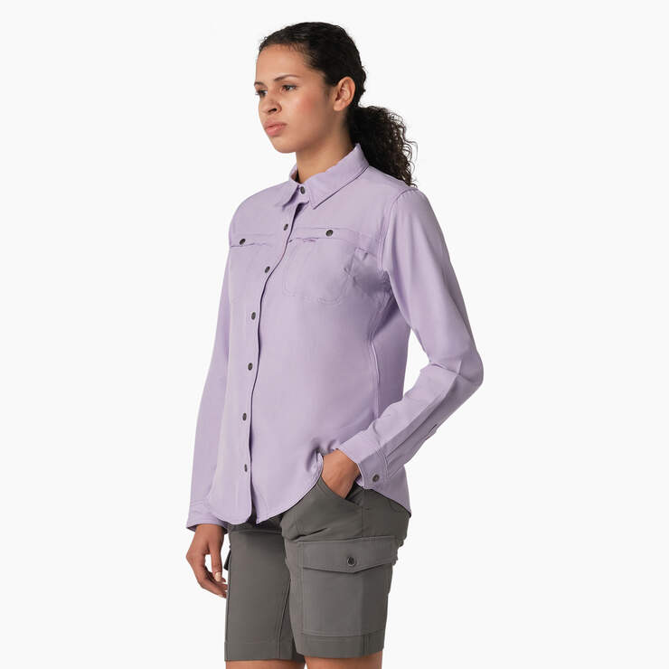 Women's Cooling Roll-Tab Work Shirt - Purple Rose (URD) image number 3