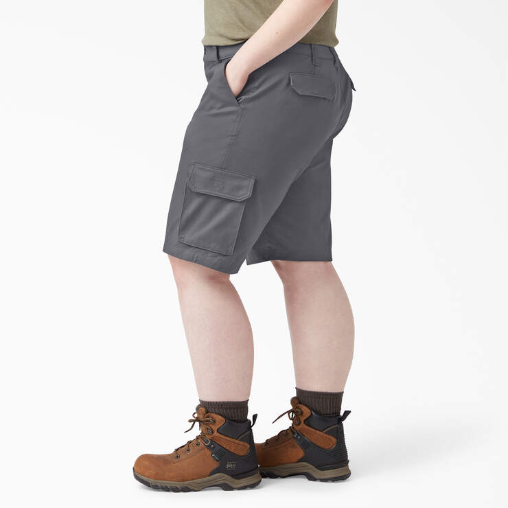 Women's Plus Relaxed Fit Cargo Shorts, 11" - Graphite Gray (GA) image number 3