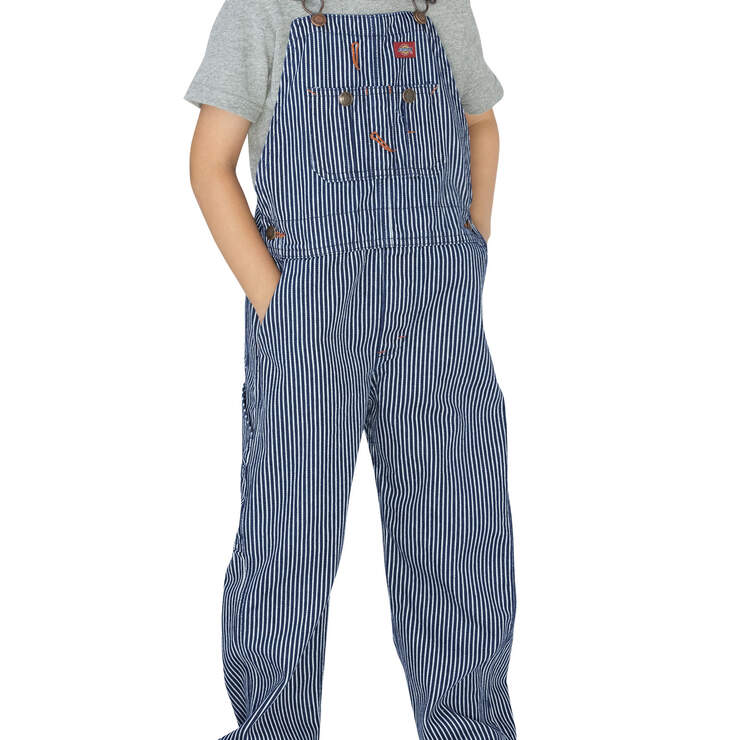 Toddler Denim Bib Overalls - Rinsed Hickory Stripe (RHS) image number 1