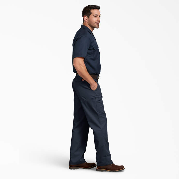Relaxed Fit Double Knee Work Pants - Dark Navy (DN) image number 6