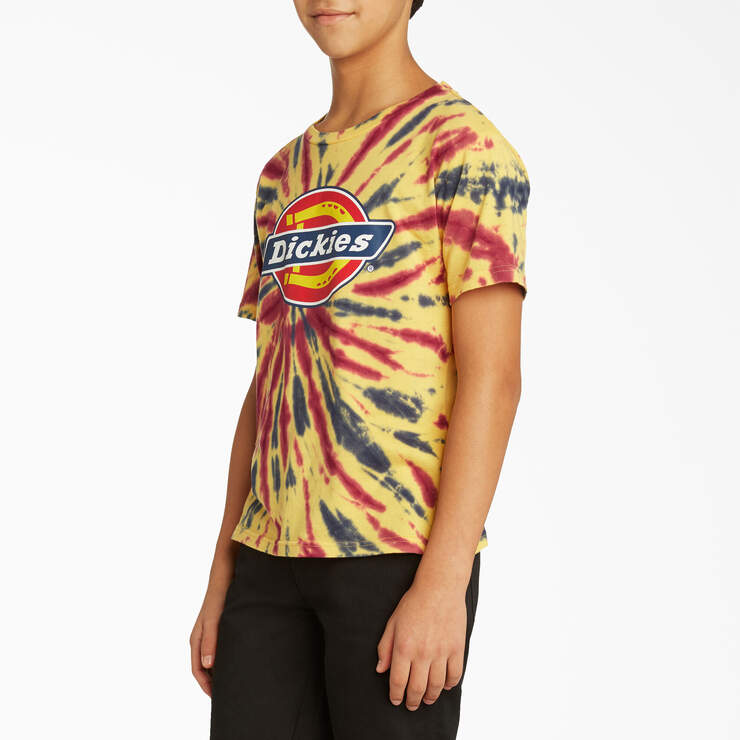 Boys’ Short Sleeve Tie-Dye Tri-Color Logo T-Shirt - Yellow (YL) image number 3