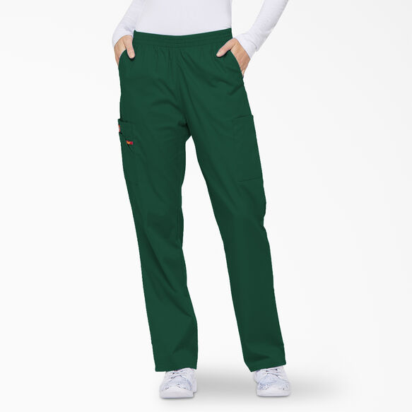 Women&#39;s EDS Signature Tapered Leg Cargo Scrub Pants - Hunter Green &#40;HTR&#41;