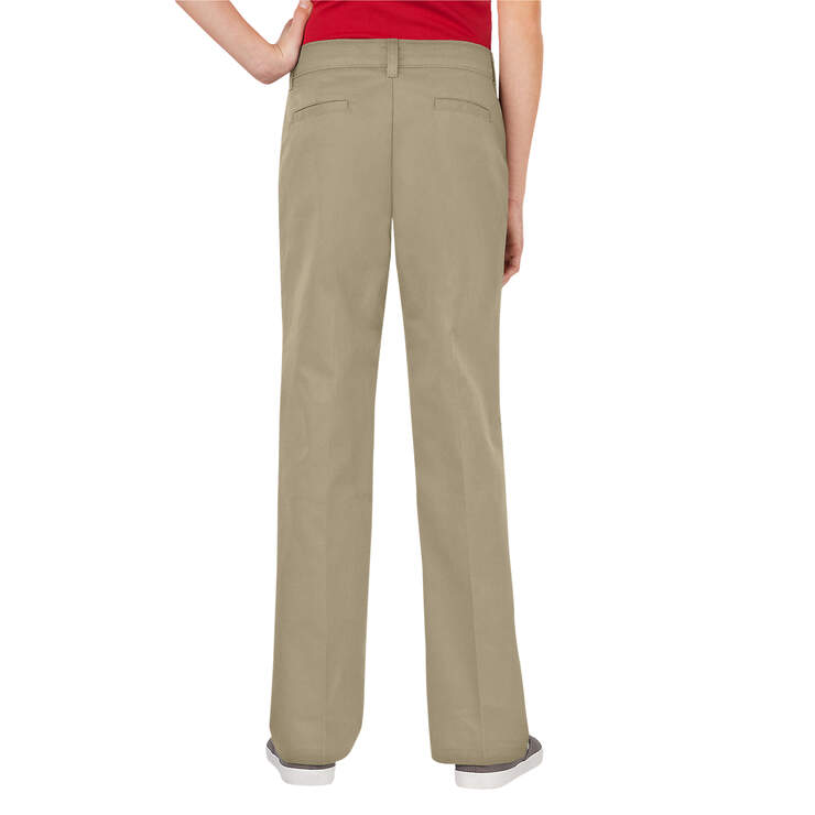 Girls' FlexWaist® Slim Fit Straight Leg Flat Front Pants, 4-6x - Desert Sand (DS) image number 1