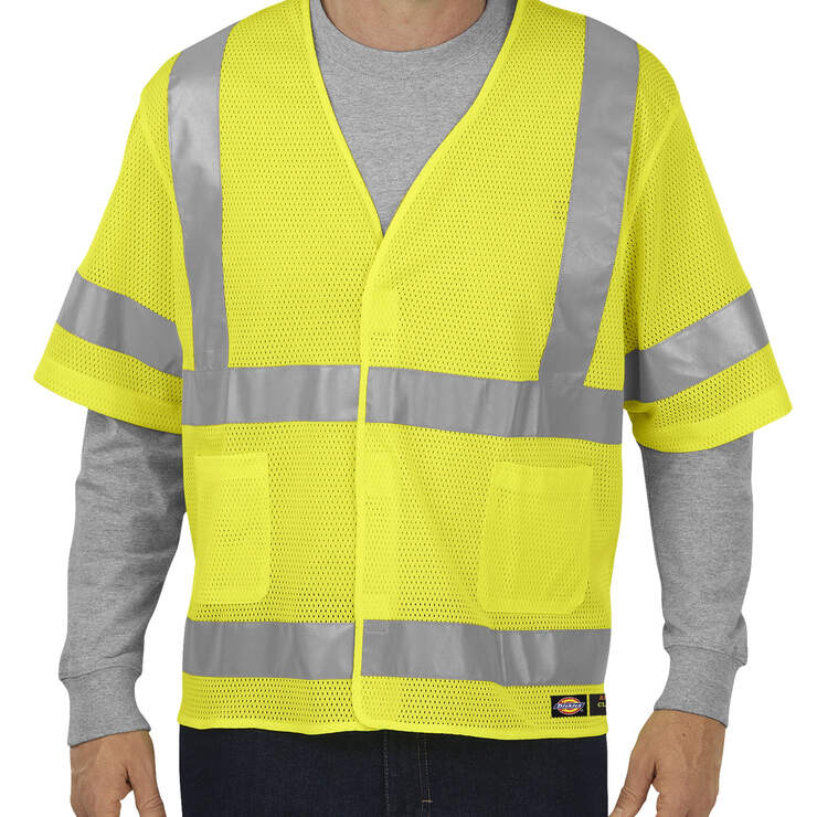 ANSI Mesh Vest with Sleeves, Class 3 - ANSI Yellow (AY) image number 1