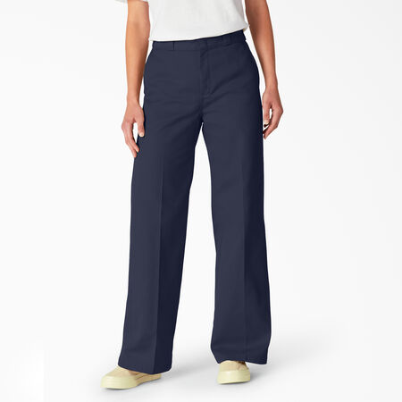 Women&#39;s Stonewashed Wide Leg Work Pants - Ink Navy &#40;IK&#41;