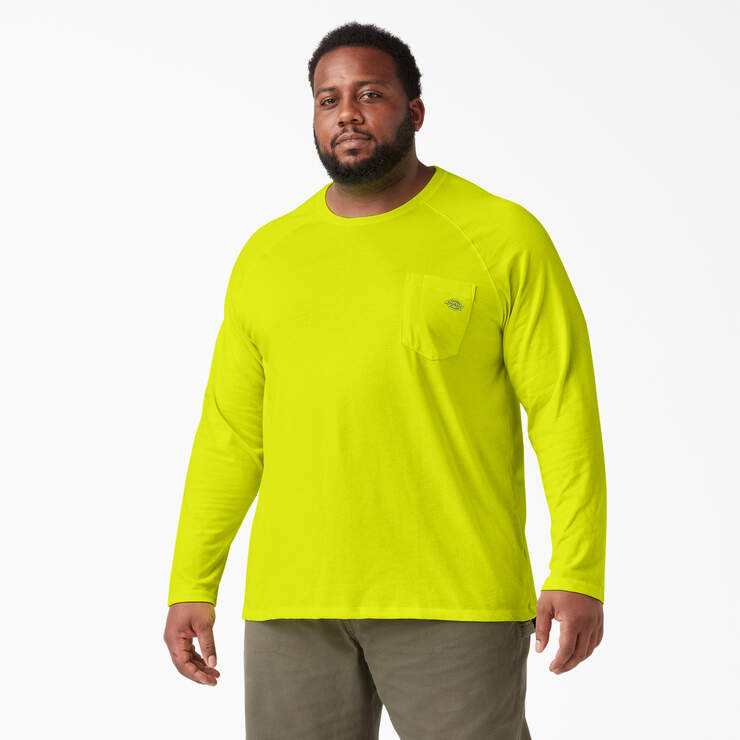 Cooling Long Sleeve Pocket T-Shirt - Bright Yellow (BWD) image number 4