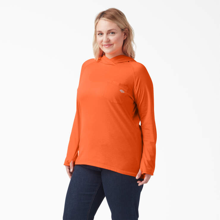 Women's Plus Cooling Performance Sun Shirt - Bright Orange (BOD) image number 1