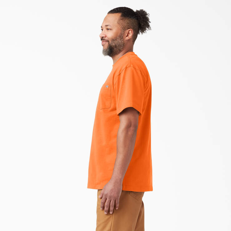 Heavyweight Neon Short Sleeve Pocket T-Shirt - Bright Orange (BOD) image number 3
