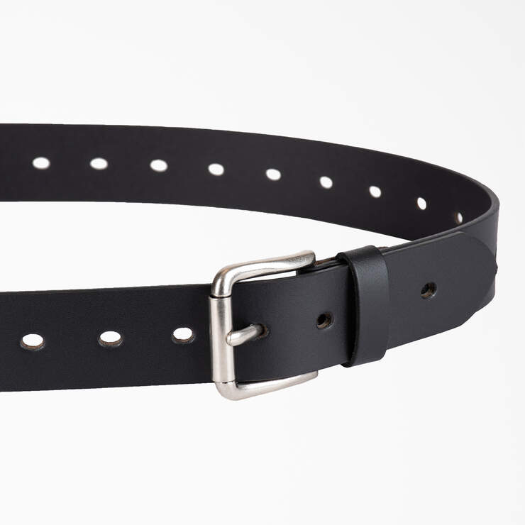 Women's Perforated Leather Belt - Black (BK) image number 2