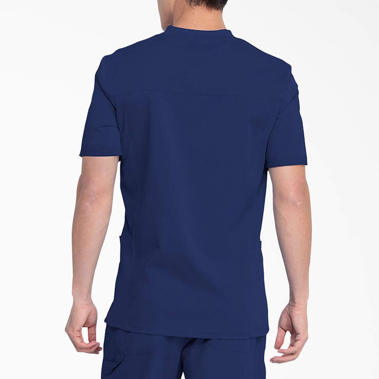 Men's Balance V-Neck Scrub Top with Patch Pockets - Navy Blue (NVY) image number 2