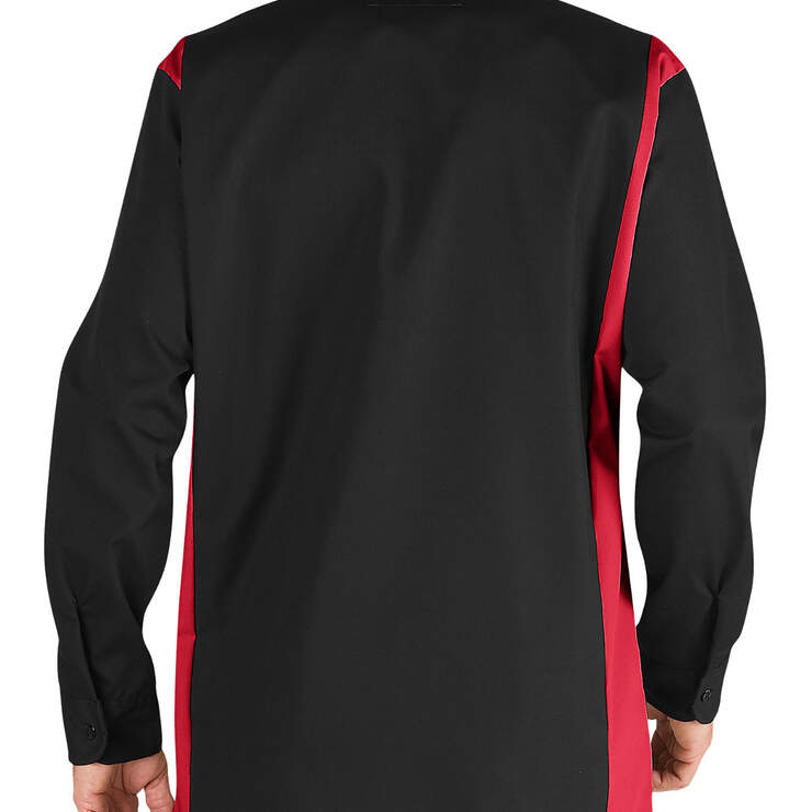 Industrial Color Block Long Sleeve Shirt - Black/English Red (BKER) image number 2