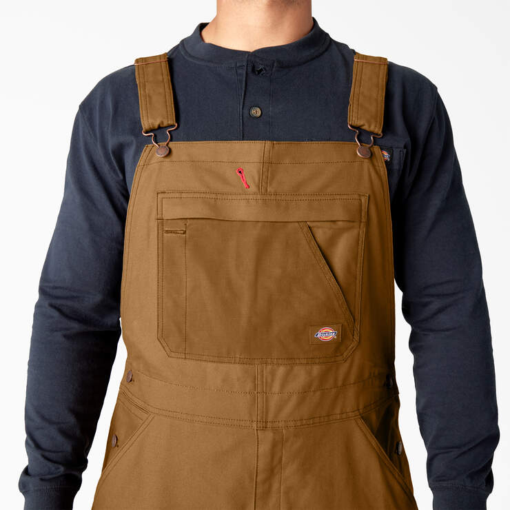 Waxed Canvas Double Front Bib Overalls - Brown Duck (BD) image number 4