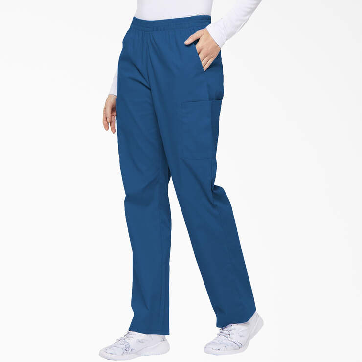 Women's EDS Signature Tapered Leg Cargo Scrub Pants - Royal Blue (RB) image number 3