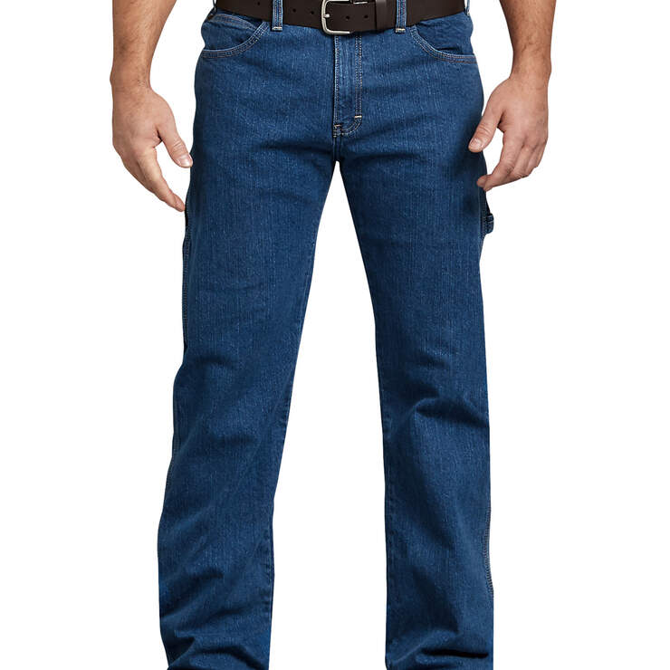 Relaxed Fit Straight Leg Carpenter Denim Jeans - Stonewashed Indigo Blue (FSI) image number 1