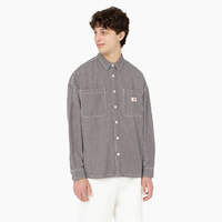 Hickory Stripe Long Sleeve Work Shirt - Ecru/Brown (EUB)