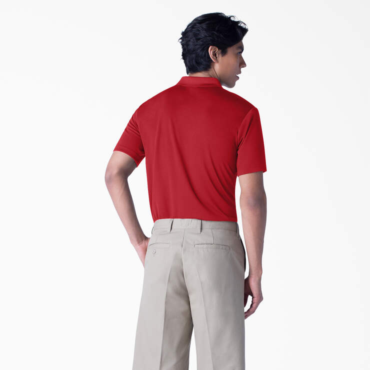 Adult Size Performance Short Sleeve Polo - Apple Red (LR) image number 2