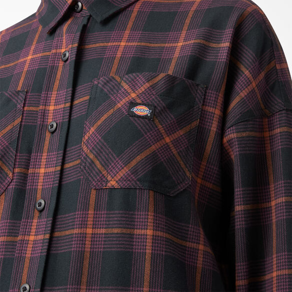 Women&#39;s Bakerhill Oversized Shirt - Wine/Black Plaid &#40;BPN&#41;