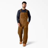 Waxed Canvas Double Front Bib Overalls - Brown Duck (BD)