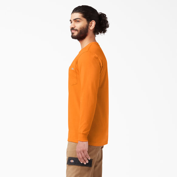 Heavyweight Long Sleeve Pocket T-Shirt - Orange &#40;OR&#41;