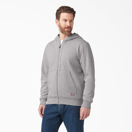 Thermal Lined Full-Zip Fleece Hoodie with DWR - Heather Gray &#40;HG&#41;