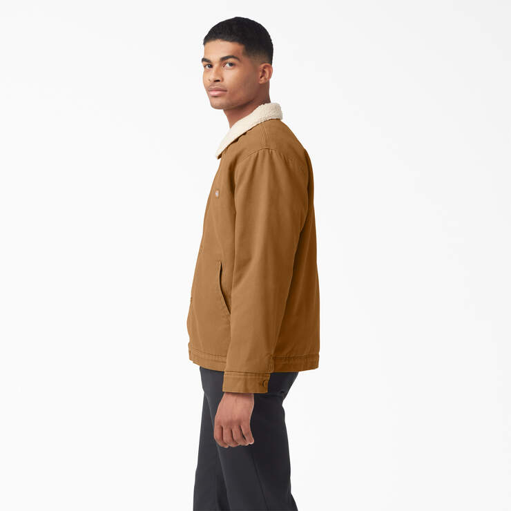 Duck Canvas High Pile Fleece Jacket - Stonewashed Brown Duck (SBD) image number 3