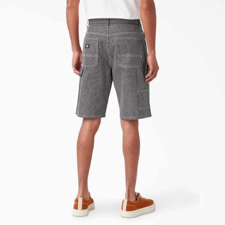 Hickory Stripe Carpenter Shorts, 11" - White Hickory Stripe (W2S) image number 2