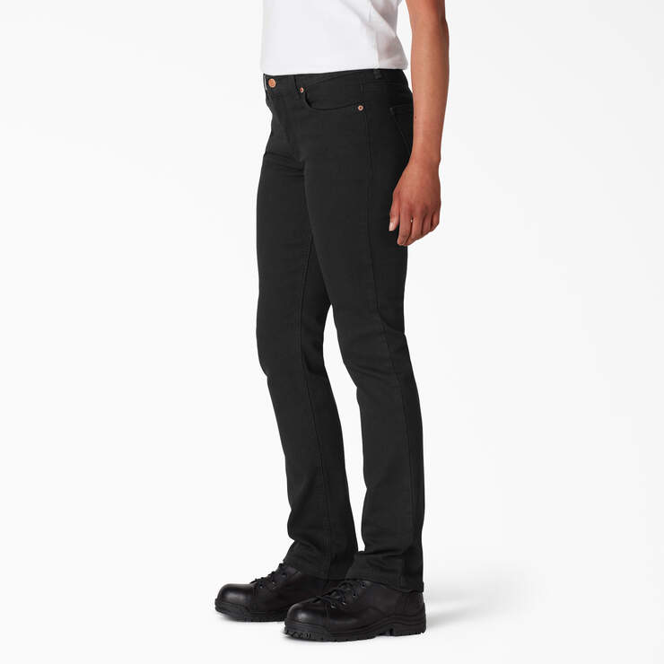 Women's Perfect Shape Straight Fit Jeans - Rinsed Black (RBK) image number 3
