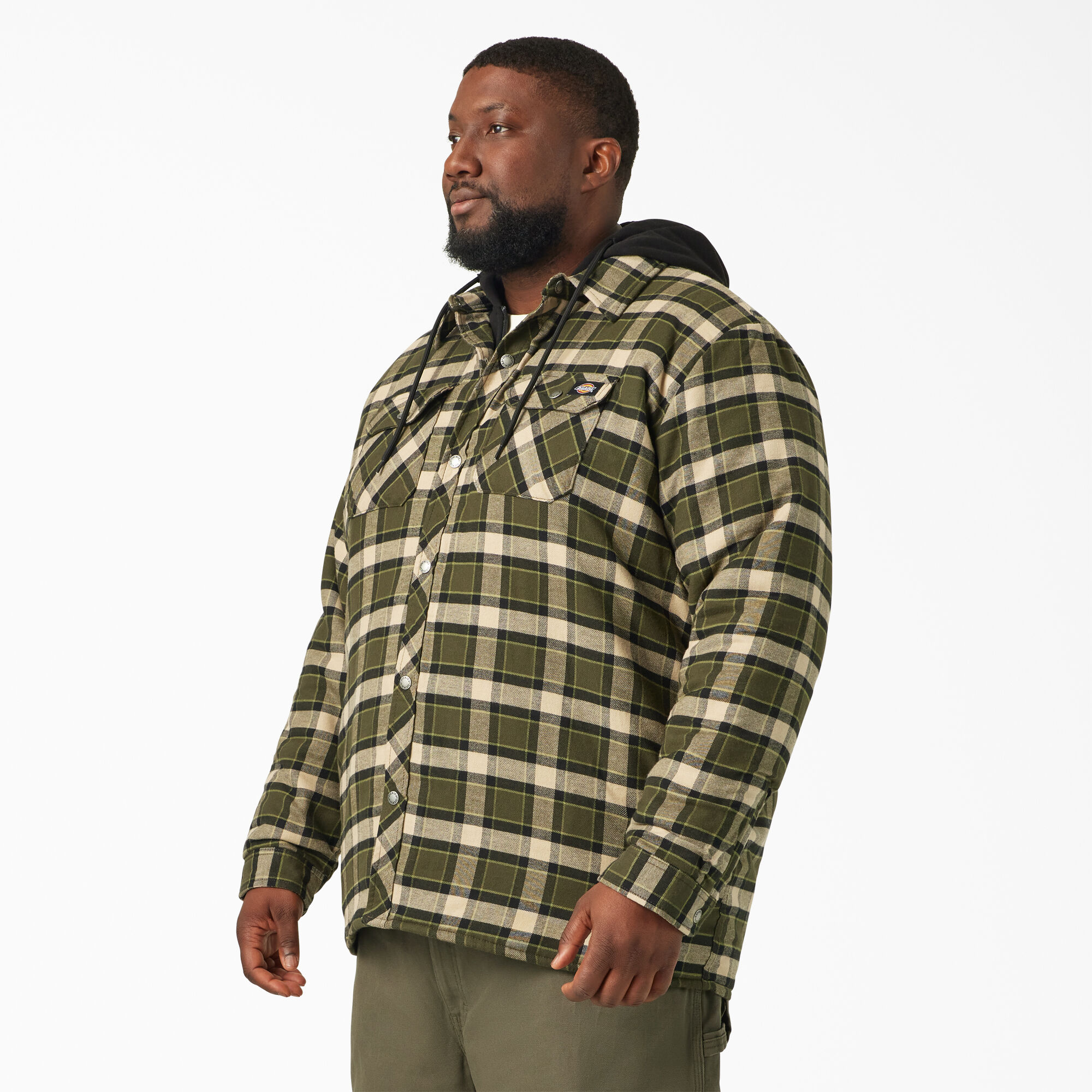 Men s Water Repellent Flannel Hooded Shirt Jacket Dickies US