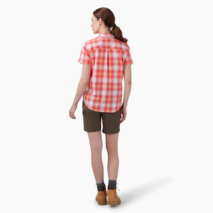 Women’s Plaid Woven Shirt - Coral Herringbone Plaid (RPR) image number 6