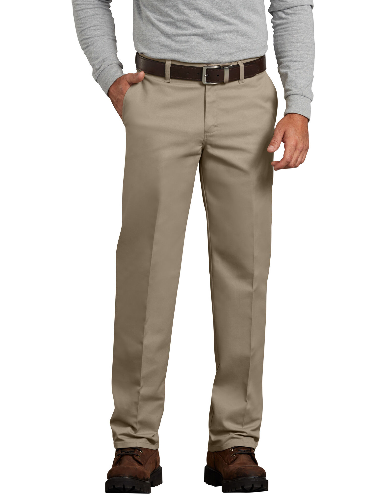 Genuine Dickies Flat Front Flex Pants Desert Khaki | Dickies