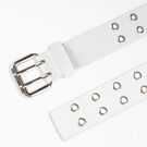 Women&#39;s Leather Double Grommet Belt - White &#40;WH&#41;