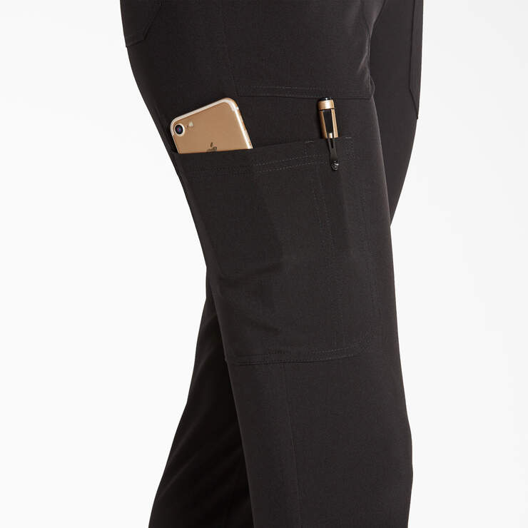 Women's EDS Essentials Tapered Leg Scrub Pants - Black (BLK) image number 5